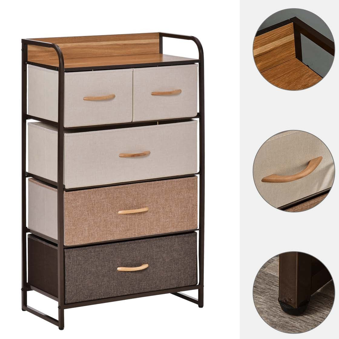 Brown Bohemian Metal Framed Dressers