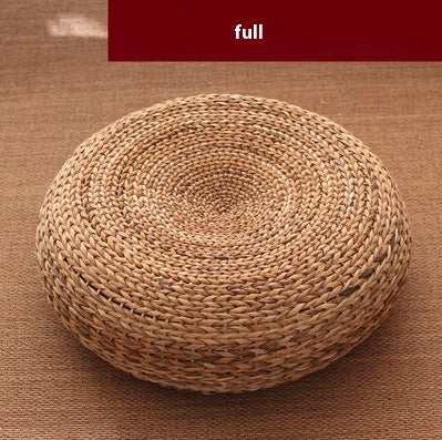 Brown Boho Straw Woven Poufs