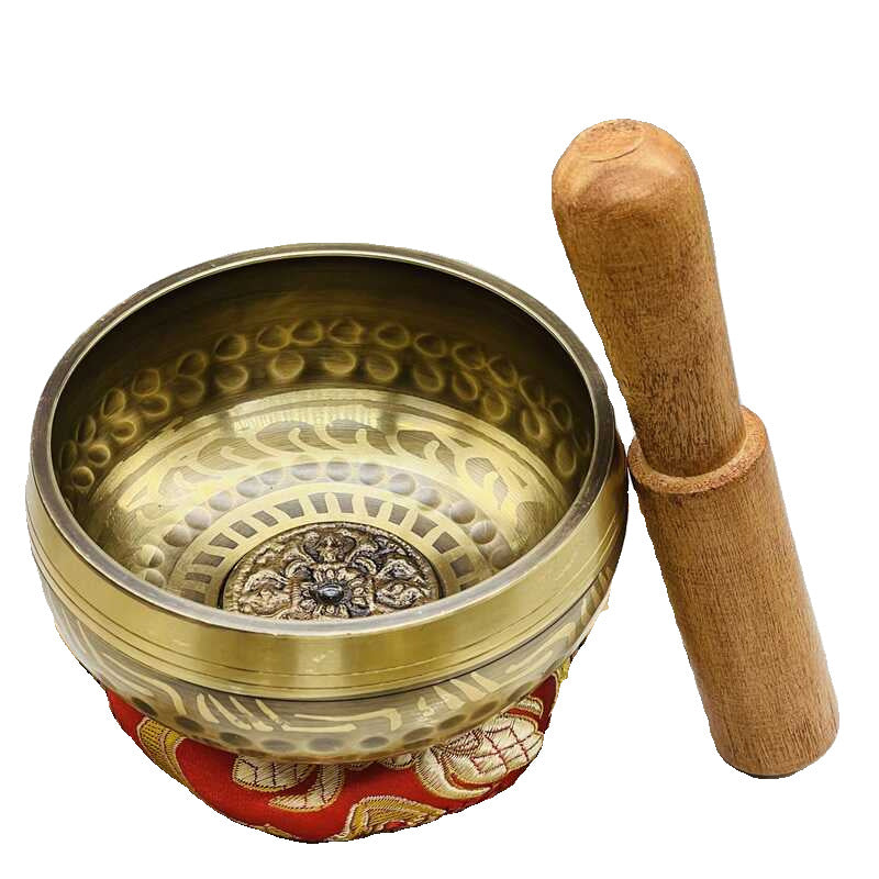 Buddhist Copper Singing Bowl with Leather Wooden Mallet - Various Sizes