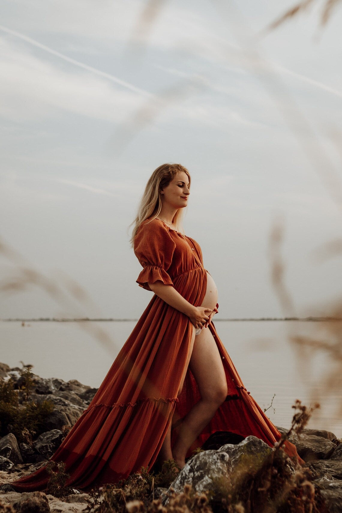 Button Up Maternity Dress
