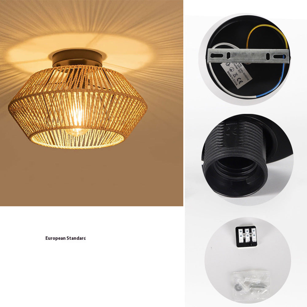 Ceiling light fixture with E27 socket and additional components on a white background