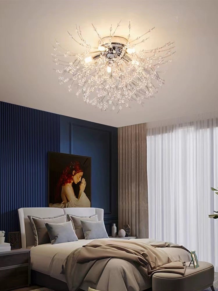 Dandelion Flower Crystal Chandelier Boho Design