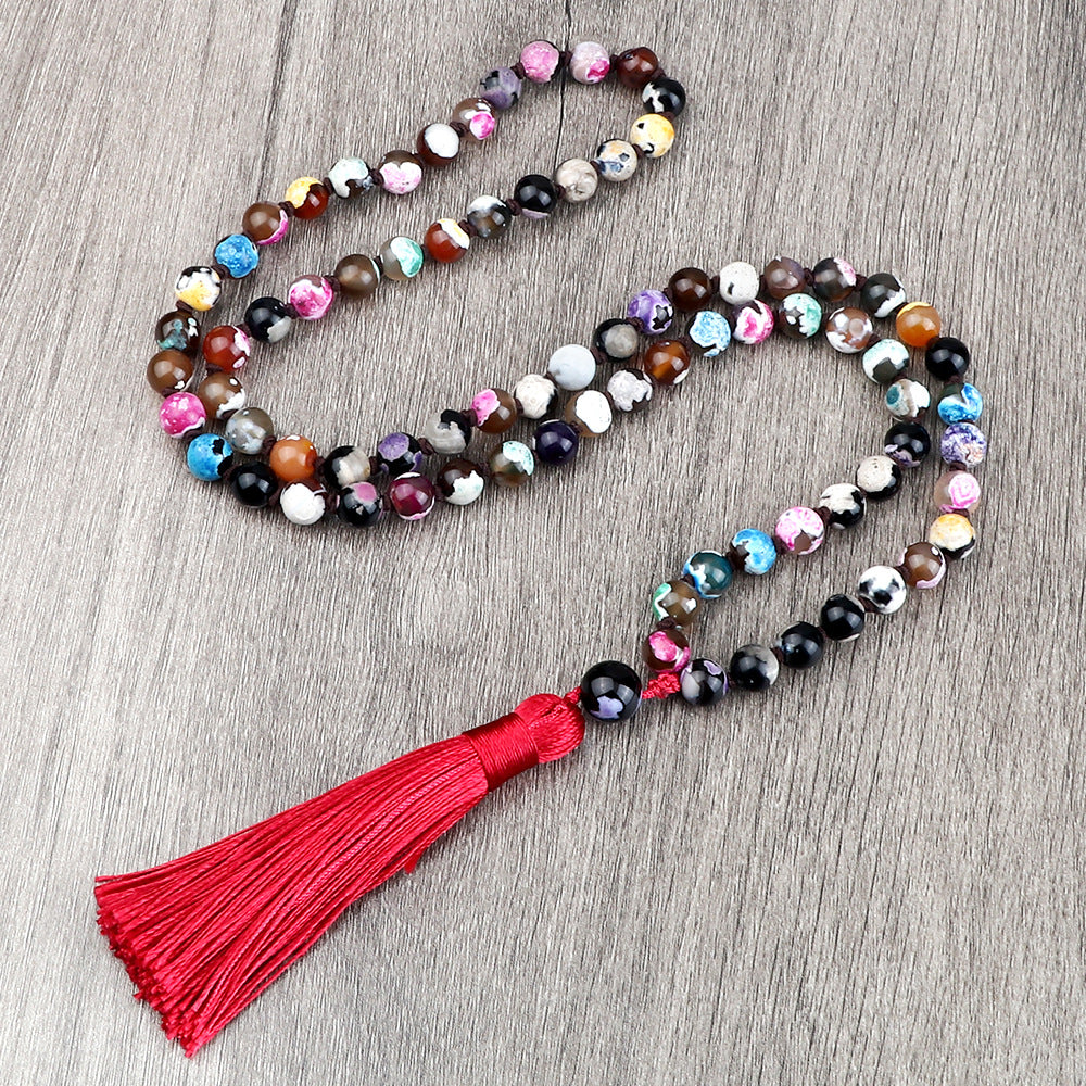 Bright Colored Mala Beads with Tassel 6mm