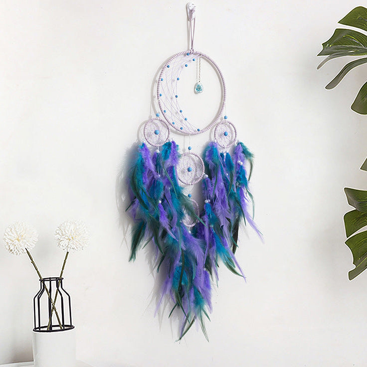 Colorful Dreamcatchers with Feathers