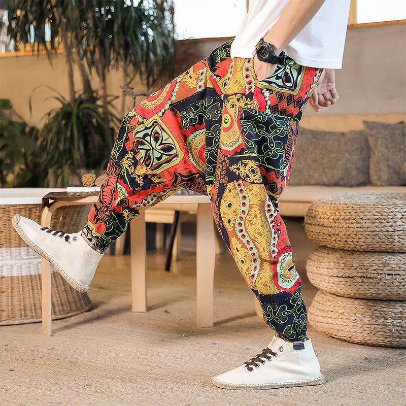 Colorful Patterned Loose Pants for Men