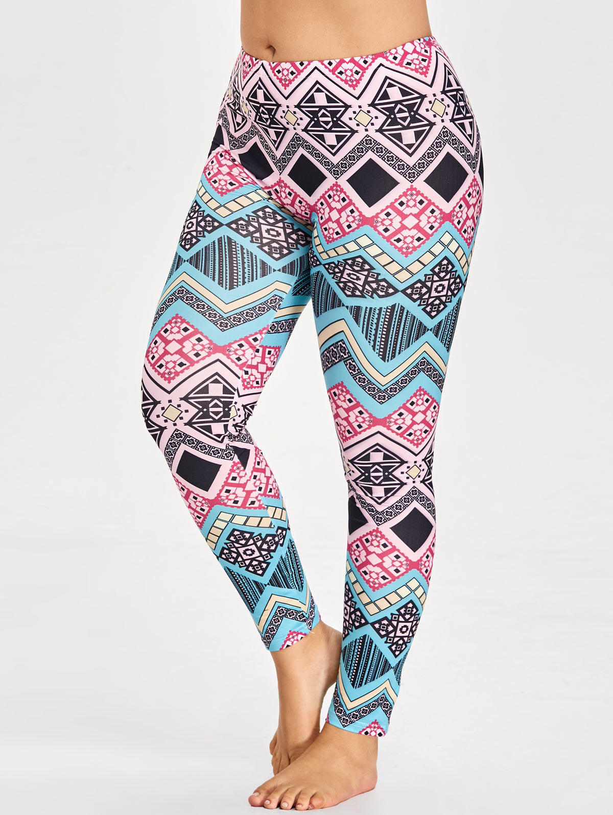 Colorful Plus Size Boho Yoga Leggings