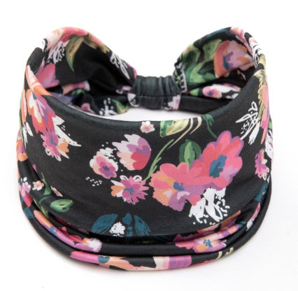 Floral patterned headband on a white background