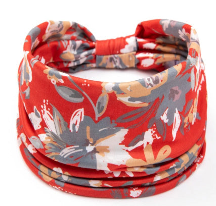 red Colorful Printed Boho Bandana for Women