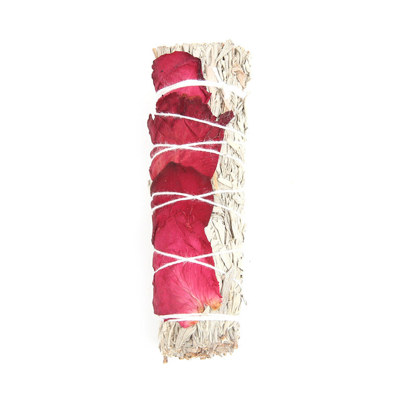 Colorful White Sage and Flower Smudge Stick