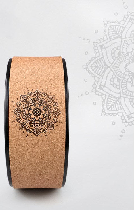 Cork Yoga Wheel with Mandala Designs