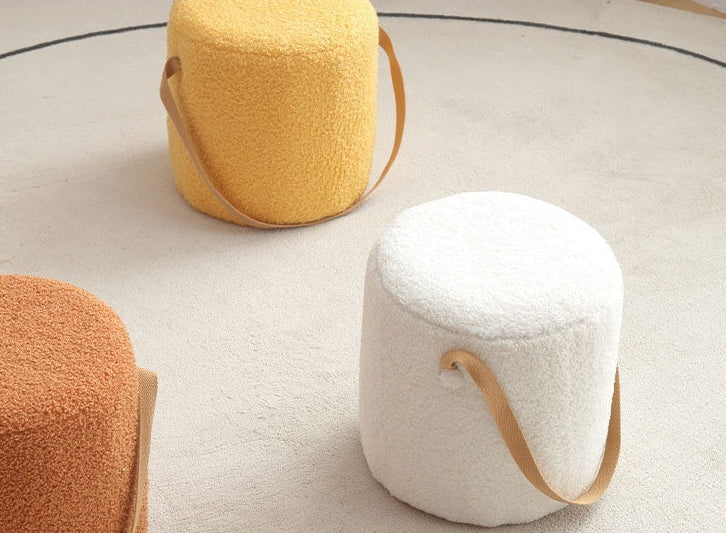 Cozy Soft Cylindrical Stool with Holder