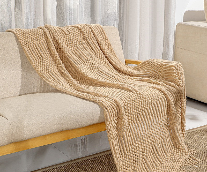 Crocheted Fringe Blanket Boho Style