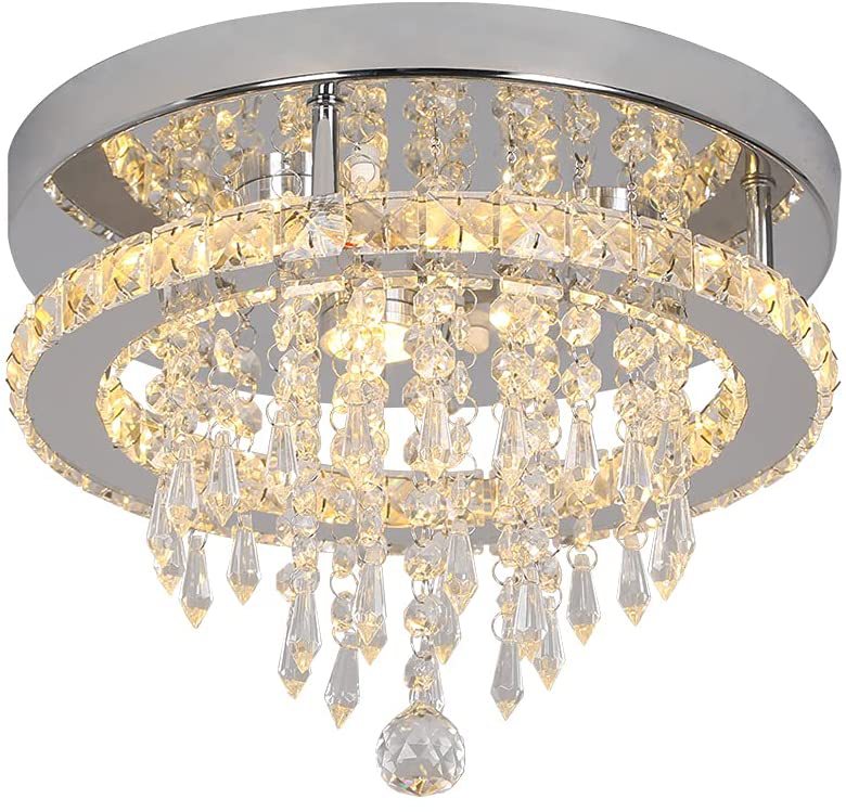 gold Crystal Ceiling Chandelier Boho Lamp