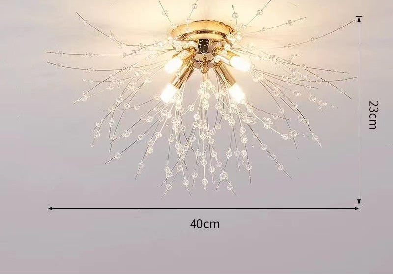 Dandelion Flower Crystal Chandelier Boho Design