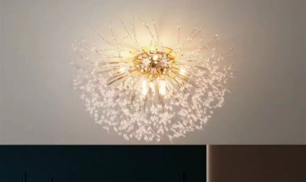 Dandelion Flower Crystal Chandelier Boho Design