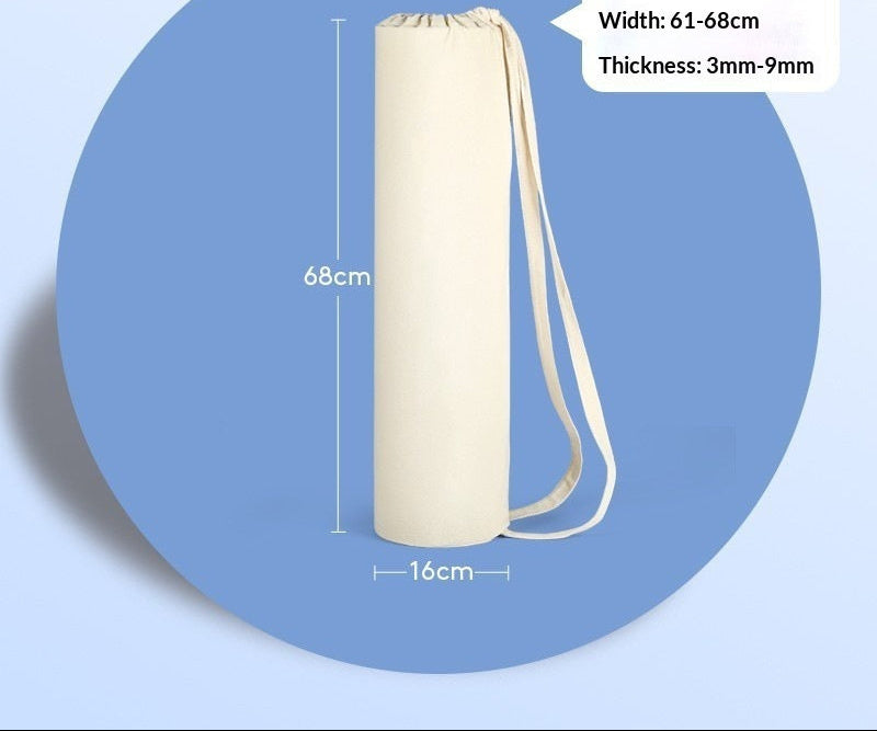 Soft Off White Drawstring Yoga Mat Carrier Bag