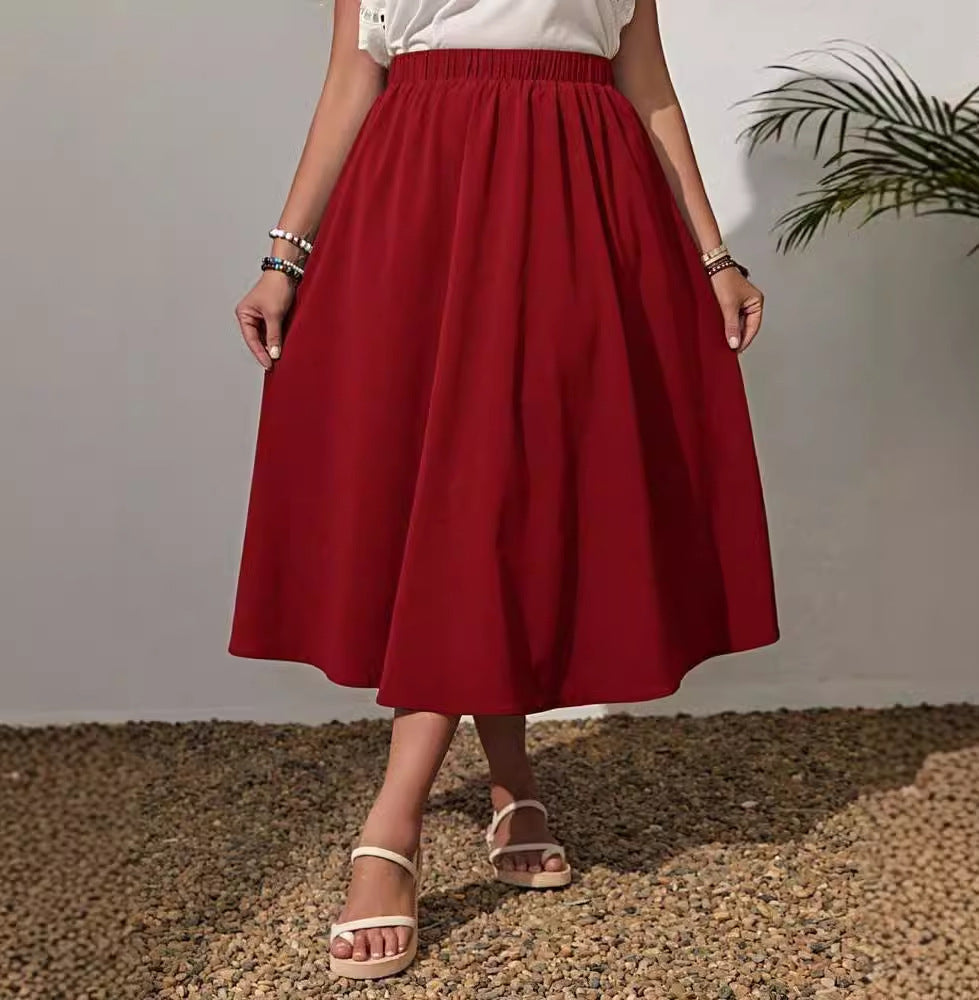 Elastic Waist Plus Size Skirt for Women
