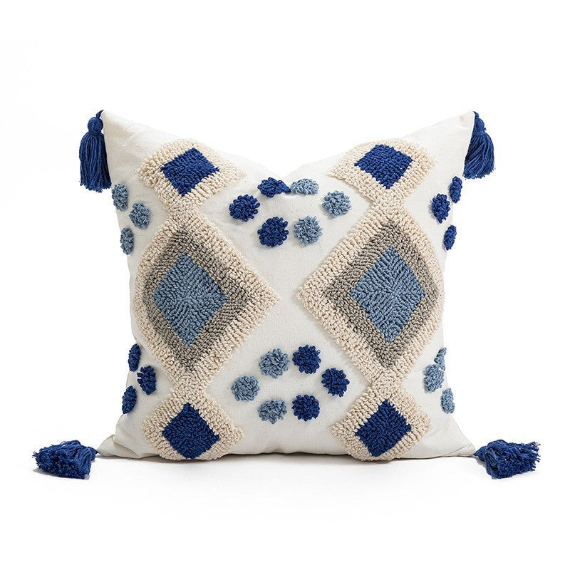 Embroidered Boho Throw Pillow Cover