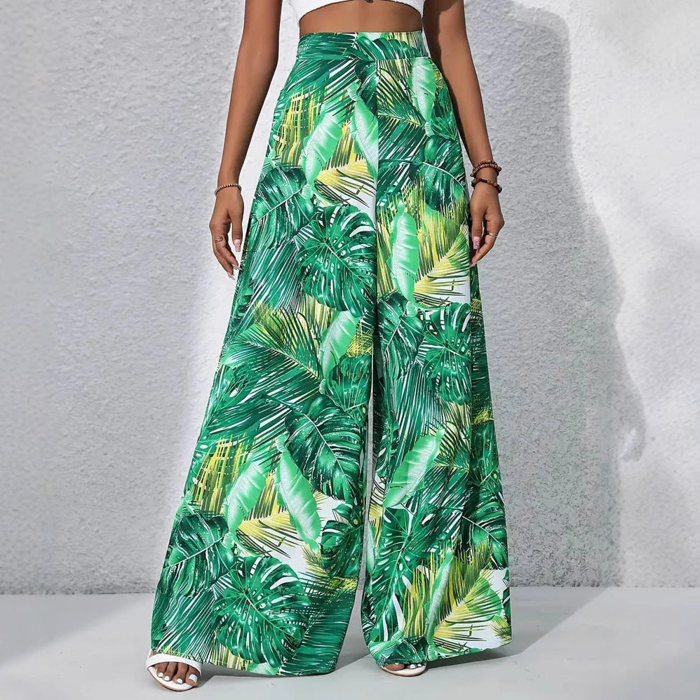 Exotic Printed High Rise Wide Leg Bohemian Trousers