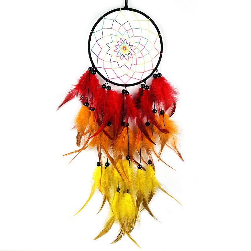 Feather Dreamcatcher Red, Orange and Yellow