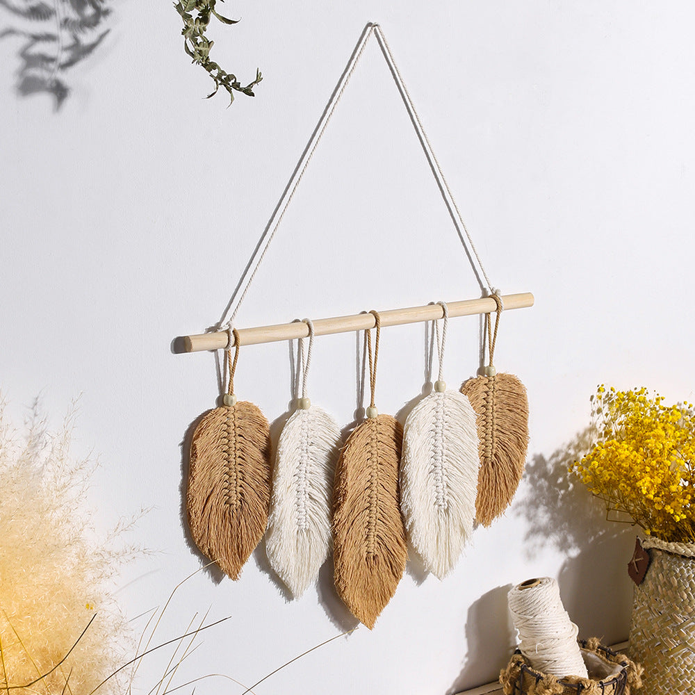 Woven Feather Wall Decoration