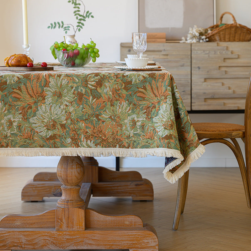 green Flower Pattern Tablecloths