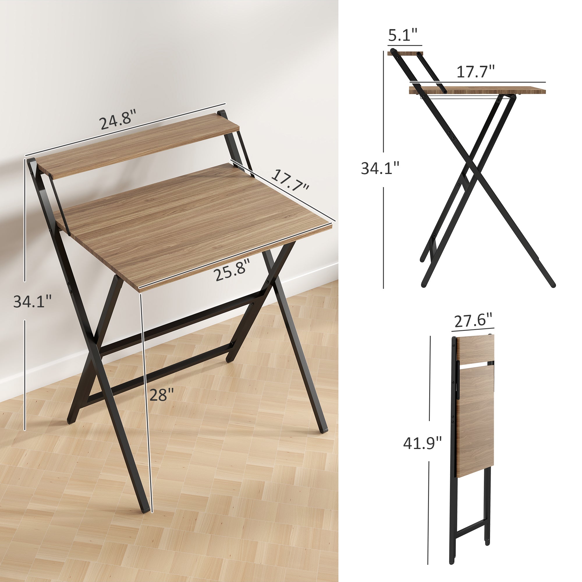 Foldable Desk for Small Spaces - Fold Out Design