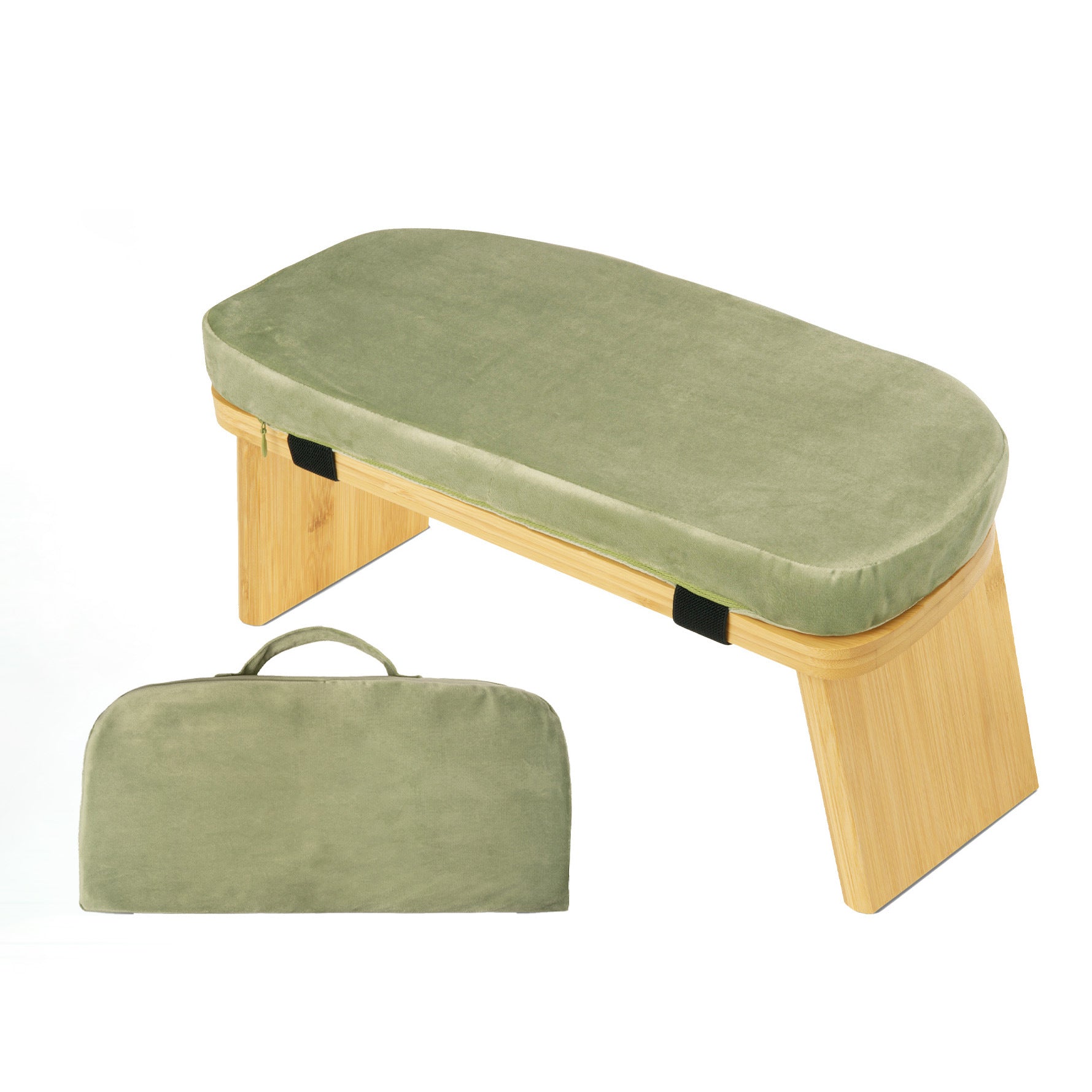 Foldable Meditation Stool with Cushion and Carry Bag