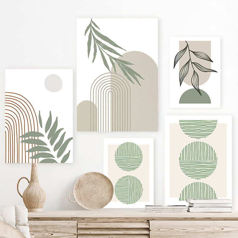 Framed Geometric Canvas Painting Bohemian Illustration