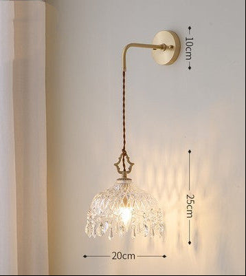 French Boho Vintage Crystal Chandelier Light