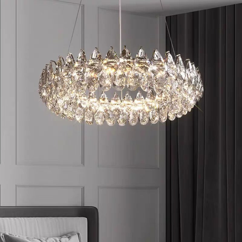 French Modern Crystal Hanging Chandelier