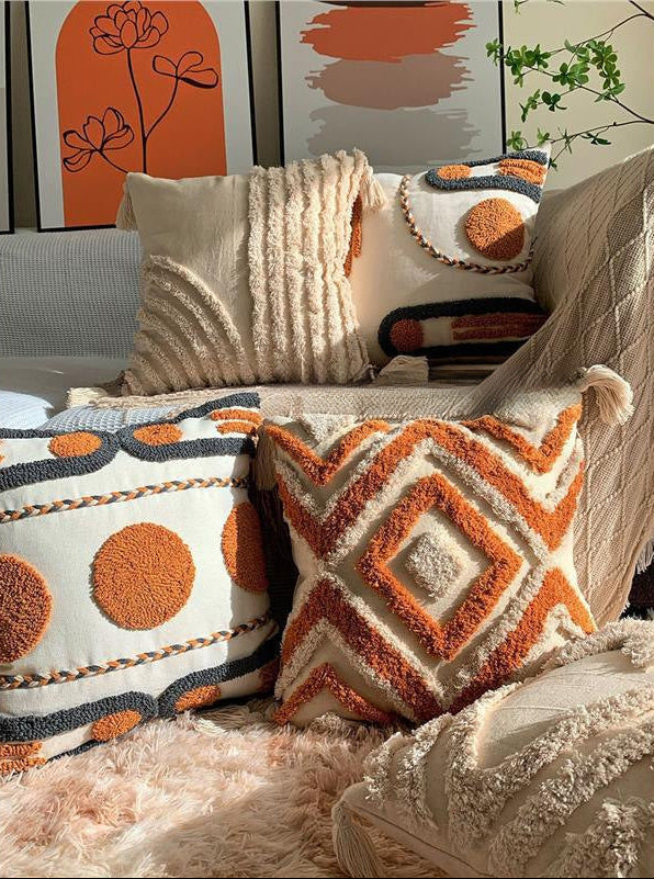 Geometric Plush Pattern Pillow Covers Bohemian