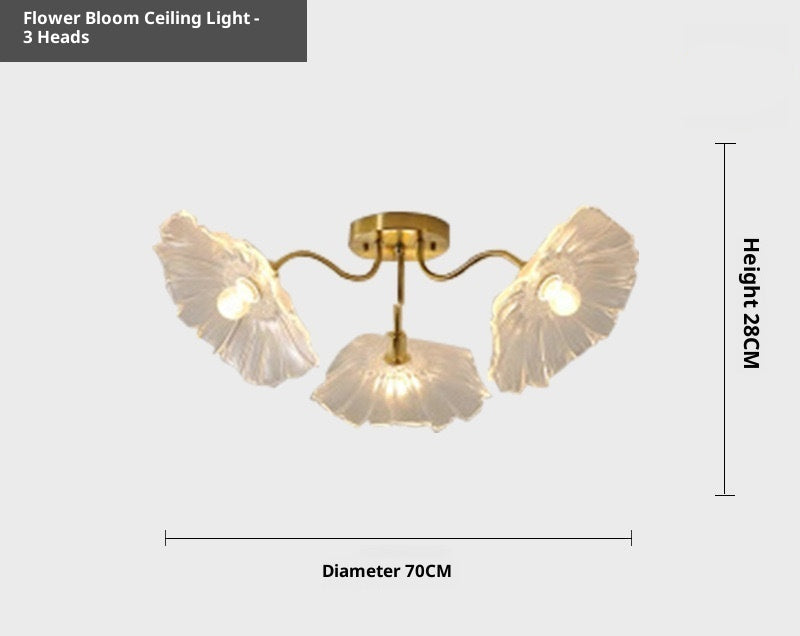 Glass Multi Flower Shaped Chandeliers Bohemian Style
