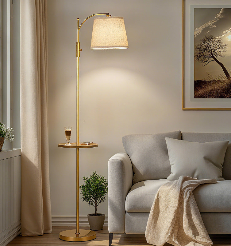Golden Bohemian Floor Lamp with Shelf Table