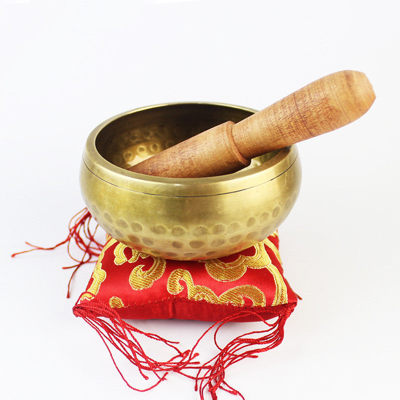 Golden Copper Sound Bowls with Wooden Strikers