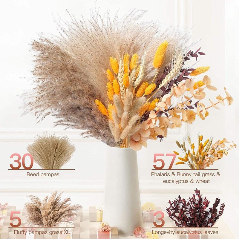 Pampas Grass Boho Wedding Decor Bouquet Set