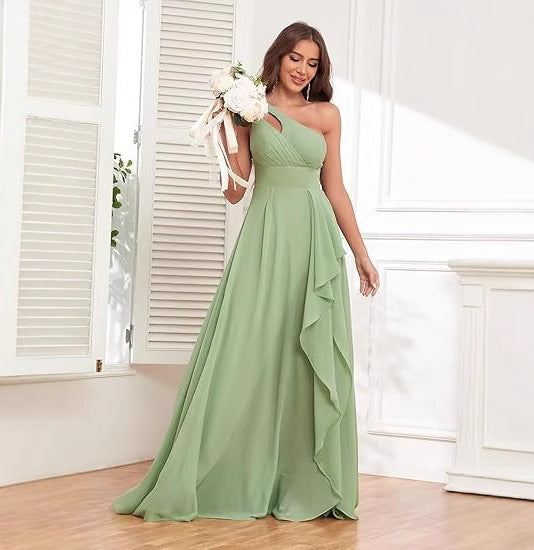 Green Maxi Boho Bridesmaid Dress