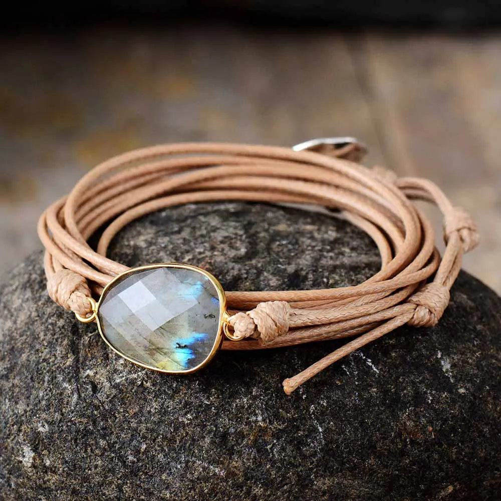 Labradorite Boho Wrap Bracelet