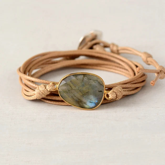 Labradorite Boho Wrap Bracelet