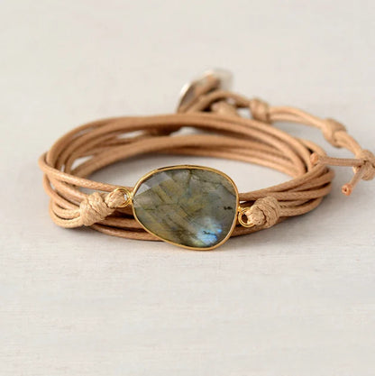 Labradorite Boho Wrap Bracelet