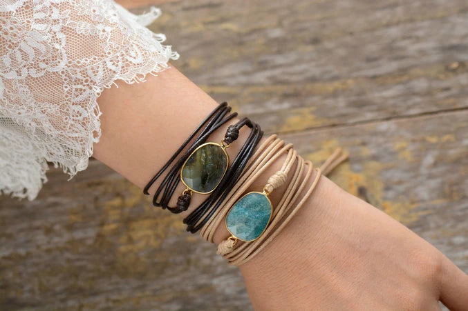 Labradorite Boho Wrap Bracelet