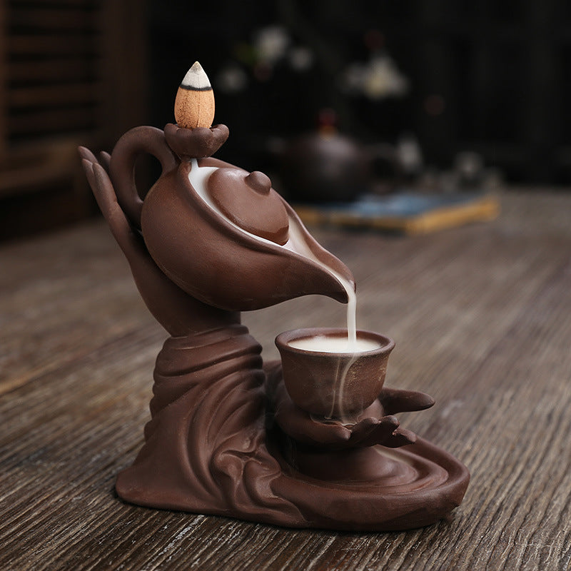 Hand Pouring Tea Incense Cone Waterfalls