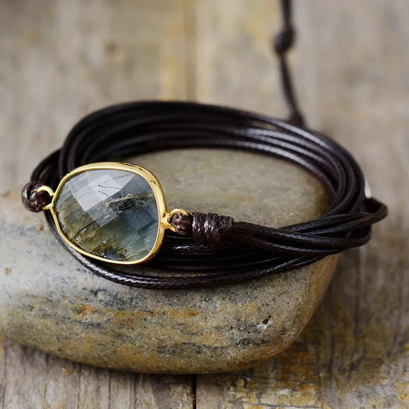 Labradorite Boho Wrap Bracelet