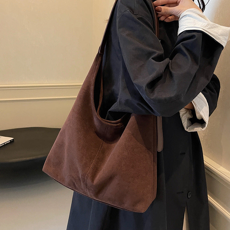 Suede Hobo Tote Bag for Women