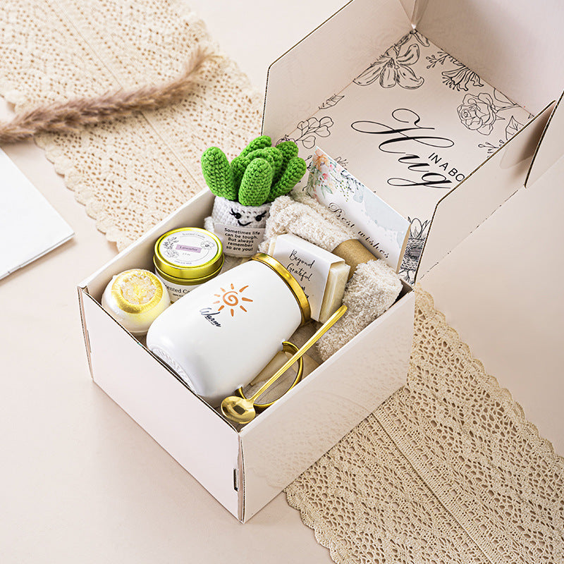 10 Pcs Blanket Home Spa Gift Set - Hug In A Box