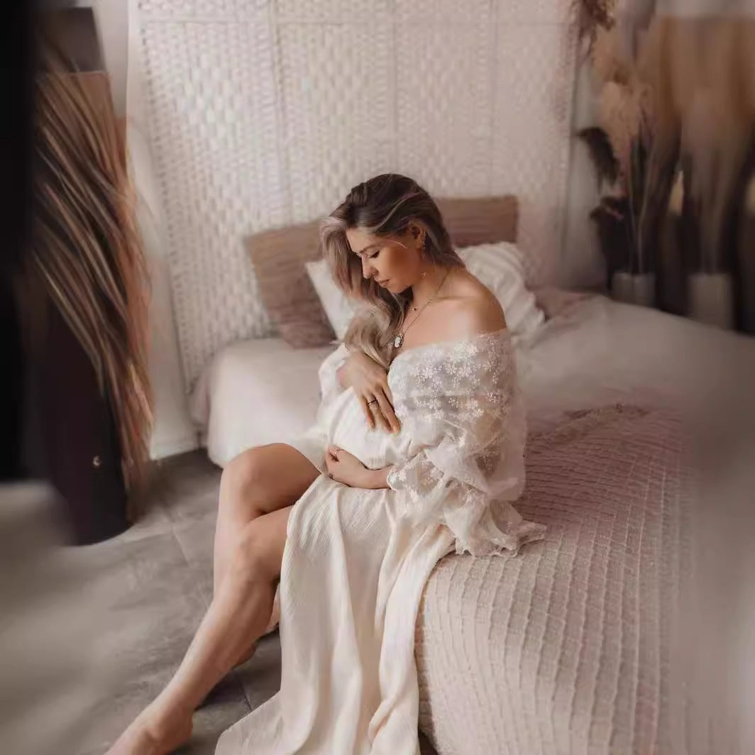 Lace Boho Pregnancy Photoshoot Dress