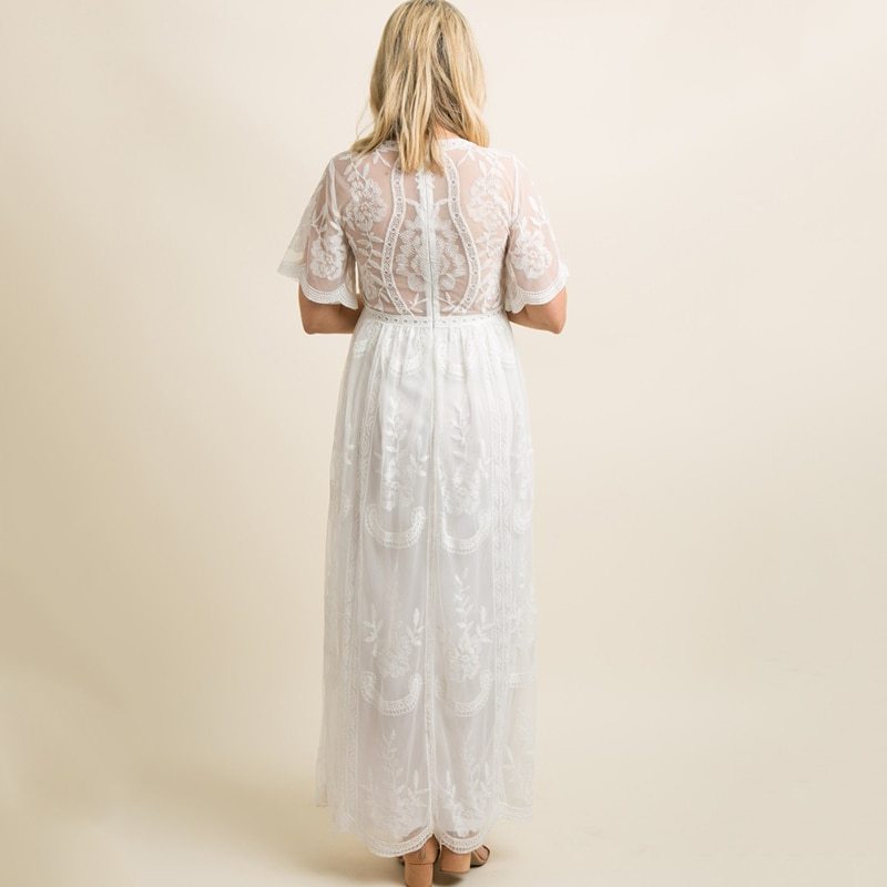 Lace V-Neck Pregnancy Photoshoot Dress