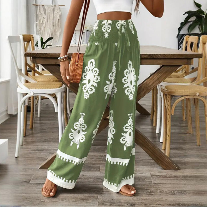 Large Boho Abstract Print Pants Womens