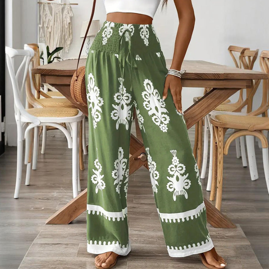 Large Boho Abstract Print Pants Womens