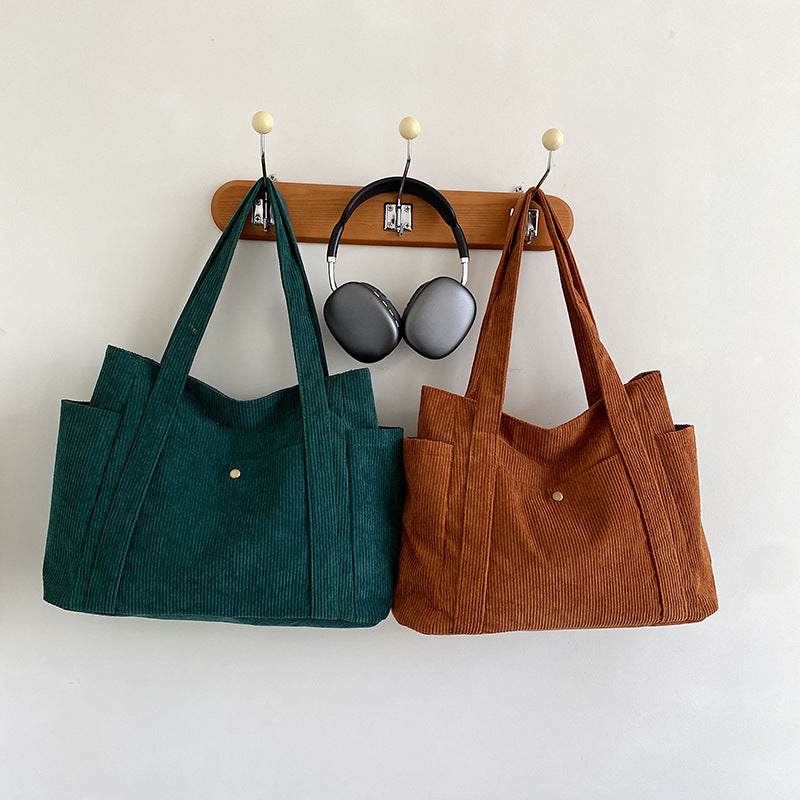 Large Boho Corduroy Tote Bags